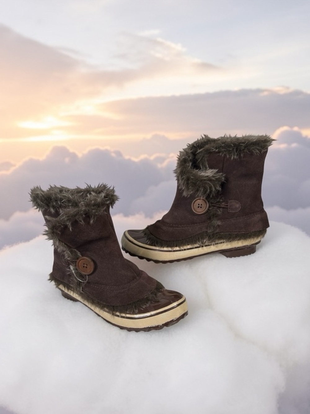 Dark Brown Fur-Winter Boots Size 8
